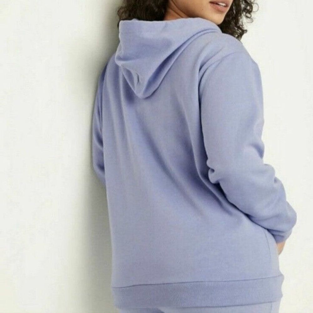 NWT Victoria Secrets PINK Foil Fleece Campus Hoodie sz Large baby blue‎ - Picture 2 of 10